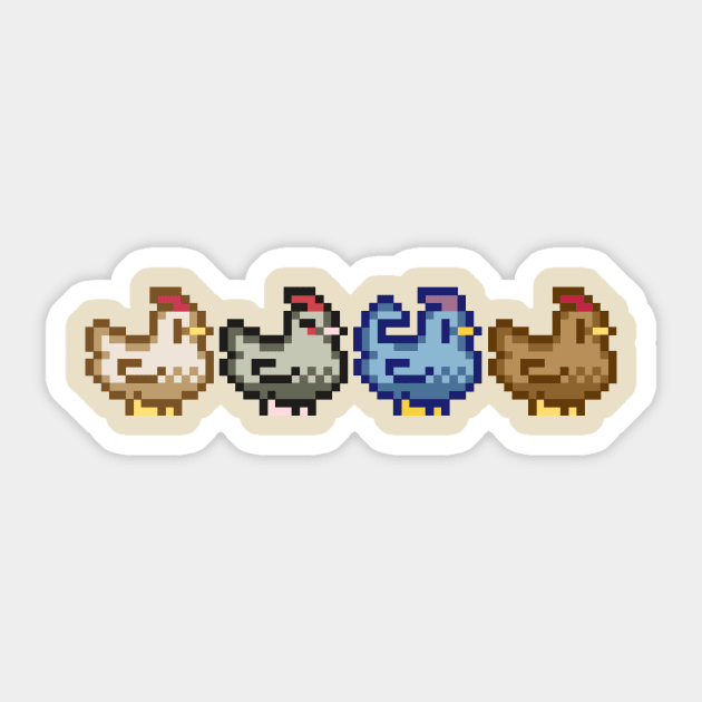 Pixel Chickens Sticker by TASCHE